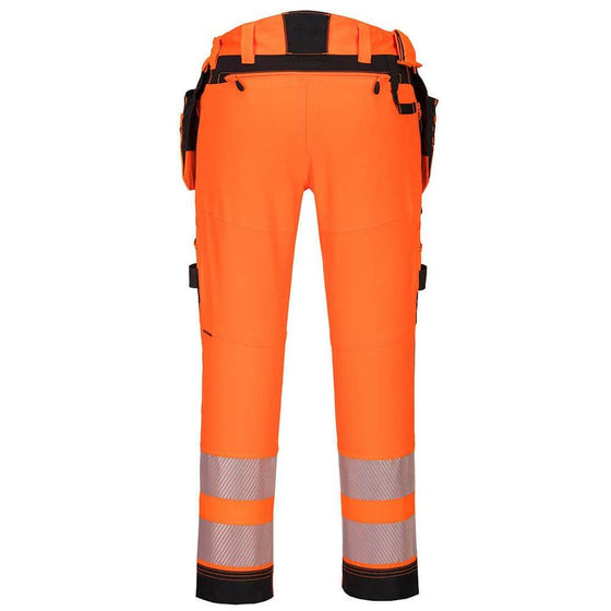 Portwest DX442 4-Way Stretch Hi-Vis Detachable Holster Pocket Trouser Orange/Black / 30" Waist 