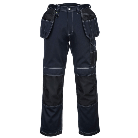 Portwest T602 PW3 Holster Pocket Kneepad Work Trousers Navy / Black / 36" Waist, Regular Leg (31")