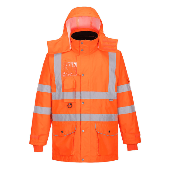 Portwest RT27 Hi-Vis Breathable 7-in-1 Waterproof Traffic Jacket - Workwear Nation Ltd