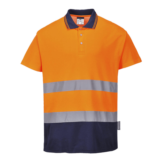 Portwest S174 Hi-Vis Cotton Comfort Contrast Breathable Polo Shirt - Workwear Nation Ltd