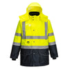 Portwest S426 Hi-Vis Breathable Waterproof 7-in-1 Contrast Traffic Jacket