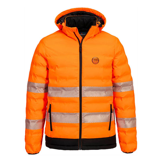 Portwest S548 Hi-Vis Ultrasonic Heated Tunnel Jacket - Battery Included