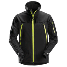 Snickers 1940 FlexiWork, Full Stretch Jacket Black / Neon Yellow / 2XL