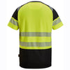 Snickers 2538 High-Vis Two Tone Class 1 Short Sleeve T-Shirt Black / Yellow / 2XL