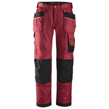  Snickers 3212 Craftsmen Holster Pocket Trousers, DuraTwill Chilli Red/Black