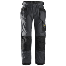  Snickers 3213 Craftsmen Holster Pocket Trousers, Rip-Stop Steel Grey/Black