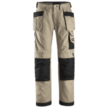  Snickers 3214 Craftsmen Holster Pocket Trousers, Canvas+ Khaki / Black / Waist 38"- Leg 32"- Snickers Size: 54
