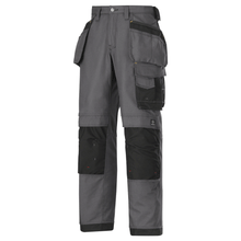  Snickers 3214 Craftsmen Holster Pocket Trousers, Canvas+ Steel Grey/Black
