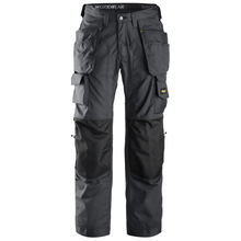  Snickers 3223 Floorlayer Holster Pocket Trousers, Rip-Stop Steel Grey / Black / Waist 35"- Leg 28" - Snickers Size: 196