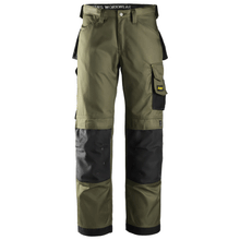  Snickers 3312 Craftsmen Trousers, DuraTwill Olive Green/Black