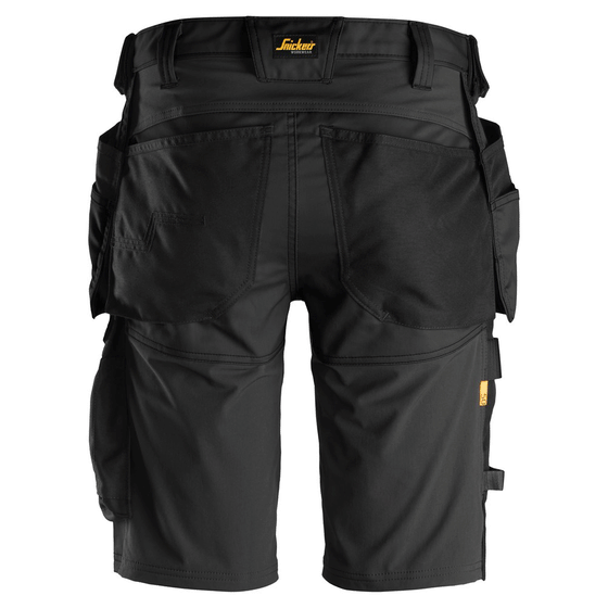 Snickers 6141 AllroundWork Stretch Shorts Holster Pockets Black / Size 64 - Waist Size 50"