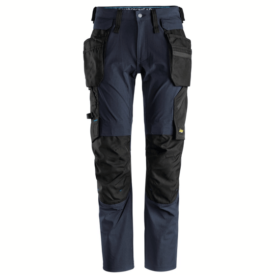 Snickers 6208 LiteWork, Detachable Holster Pocket Kneepad Work Trousers Navy Blue / Black / 46 (31" Waist, 32" Leg)