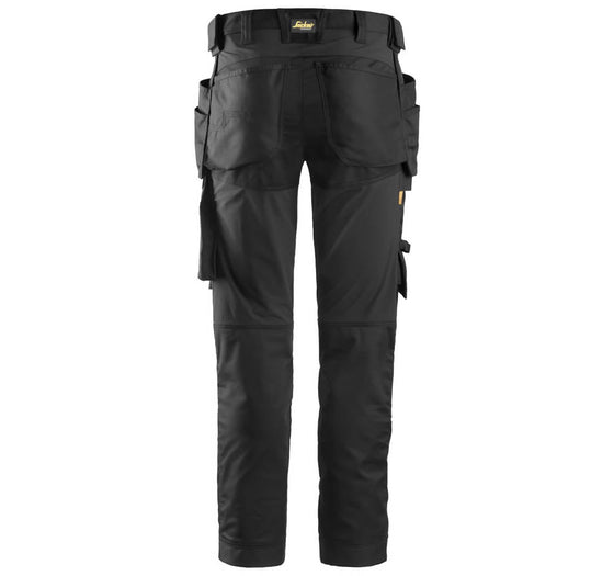 Snickers 6241 AllroundWork, Stretch Work Knee Pad Trousers Holster Pockets Black Only Buy Now at Workwear Nation!