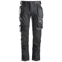  Snickers 6241 AllroundWork, Stretch Work Knee Pad Trousers Holster Pockets Steel Grey Only Buy Now at Workwear Nation!
