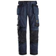  Snickers 6251 AllroundWork, Stretch Loose Fit Holster Pocket Work Trousers Navy Blue / Black / 104 (36" Waist, 30" Leg)