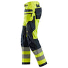 Snickers 6932 FlexiWork Hi-Vis Work Trousers Holster Pockets CL2 Yellow 35" Waist / 32" Leg - Snickers Size 50
