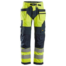  Snickers 6932 FlexiWork Hi-Vis Work Trousers Holster Pockets CL2