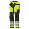 Snickers 6932 FlexiWork Hi-Vis Work Trousers Holster Pockets CL2 Yellow 35" Waist / 32" Leg - Snickers Size 50