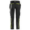 Snickers 6940 FlexiWork, Stretch Work Knee Pad Holster Pocket Trousers Black / Neon Yellow / 88 (30" Waist, 30" Leg)