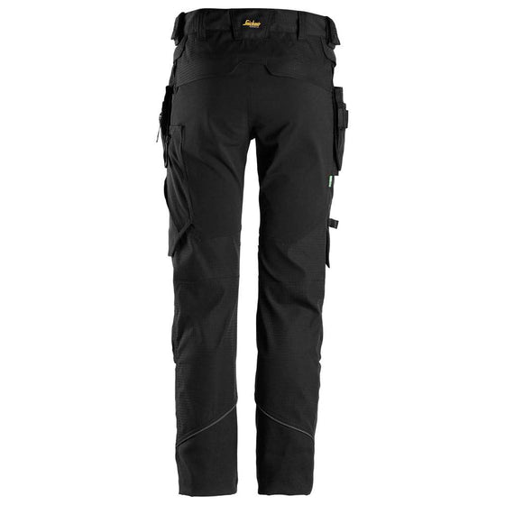 Snickers 6972 FlexiWork, Work Trousers+ Detachable Holster Pockets Black / 31" Waist - 28" Leg
