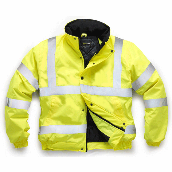 Standsafe HV002 Hi Vis Bomber Jacket Yellow Large - Workwear Nation Ltd