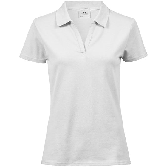 Tee Jays 1409 Ladies Luxury Stretch V Neck Polo Shirt