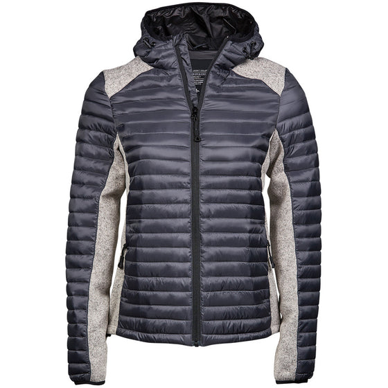 Tee Jays 9611 Ladies Crossover Hooded Padded Outdoor Jacket