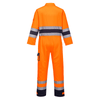 Portwest TX55 Nantes Hi-Vis Contrast Work Coverall Orange / Navy / XL