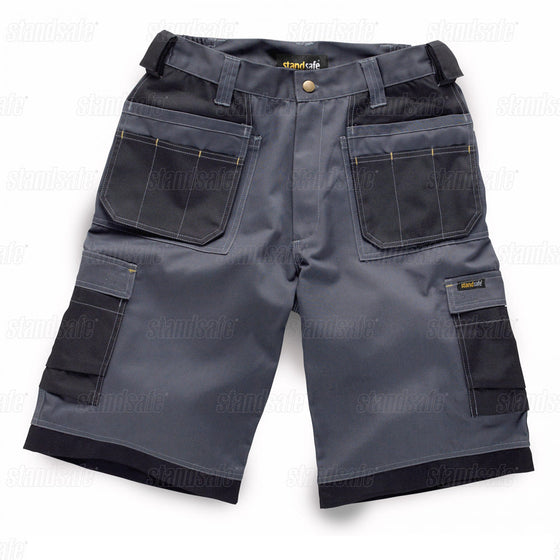 Standsafe WK020 Contrast Holster Pocket Work Shorts Grey 38" Waist