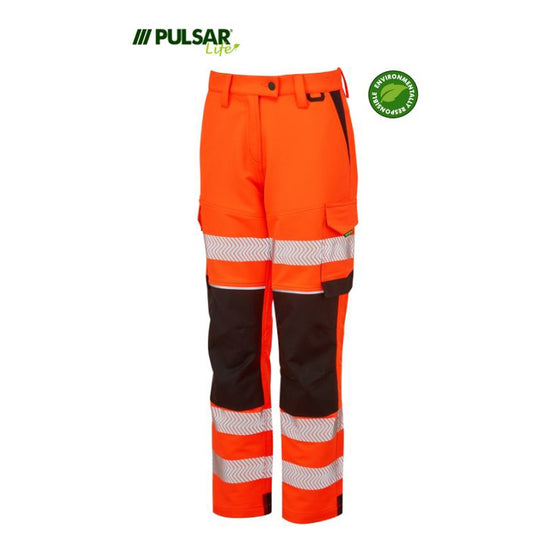 PULSAR® LIFE LFE972 GRS Women's Stretch Hi-Vis Combat Trouser Orange - Premium HI-VIS TROUSERS from Pulsar - Just £101.03! Shop now at Workwear Nation Ltd