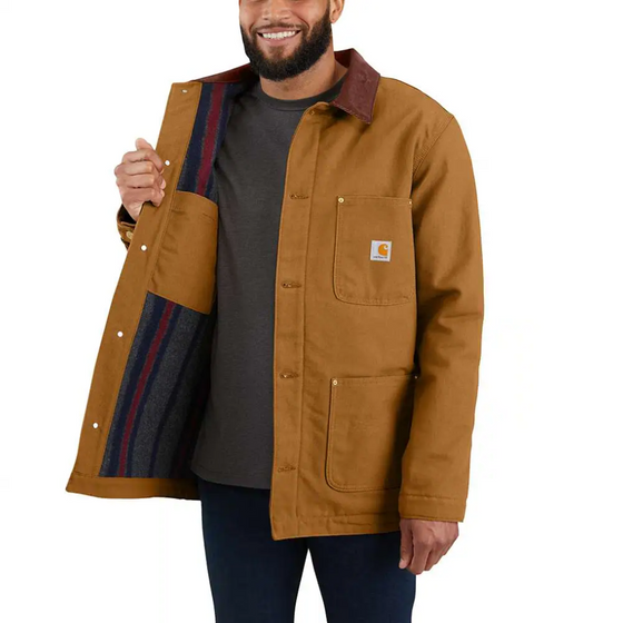Carhartt 103825 Loose Fit Firm Duck Blanket Lined Chore Coat