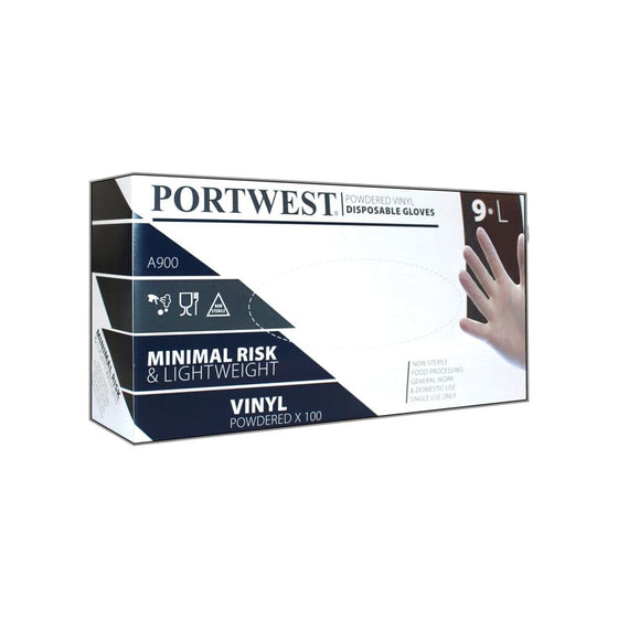 Portwest A900 Powdered Vinyl Disposable Glove (Pk100)