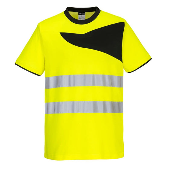 PORTWEST PW213 PW2 HI-VIS COTTON COMFORT T-SHIRT S/S