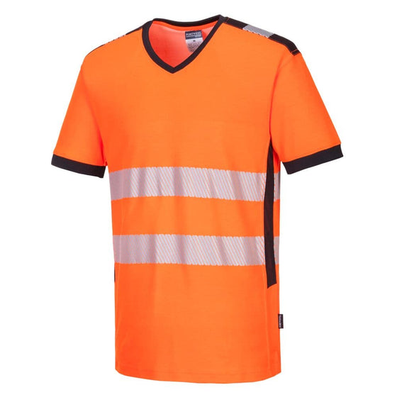 PORTWEST PW310 PW3 HI-VIS V-NECK MESH INSERT T-SHIRT S/S