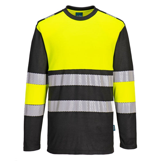 PORTWEST PW312 PW3 HI-VIS COTTON COMFORT CLASS 1 T-SHIRT L/S