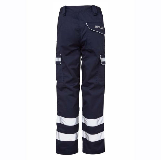 PULSAR P513/REF Navy Combat Trouser with Reflective Stripes - Premium CARGO & COMBAT TROUSERS from Pulsar - Just £26.30! Shop now at Workwear Nation Ltd