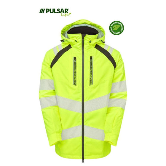 PULSAR® LIFE LFE918 GRS Hi-Vis Insulated Waterproof Parka Yellow - Premium HI-VIS JACKETS & COATS from Pulsar - Just £166.30! Shop now at Workwear Nation Ltd