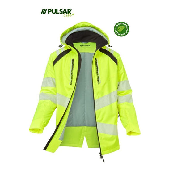 PULSAR® LIFE LFE918 GRS Hi-Vis Insulated Waterproof Parka Yellow - Premium HI-VIS JACKETS & COATS from Pulsar - Just £166.30! Shop now at Workwear Nation Ltd