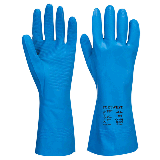 Portwest A814 Food Approved Nitrile Gauntlet Gloves