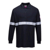 Portwest FR03 Flame Resistant Anti-Static Long Sleeve Polo Shirt with Reflective Tape - Premium FLAME RETARDANT SHIRTS from Portwest - Just $62.45! Shop now at Workwear Nation Ltd
