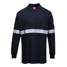  Portwest FR03 Flame Resistant Anti-Static Long Sleeve Polo Shirt with Reflective Tape