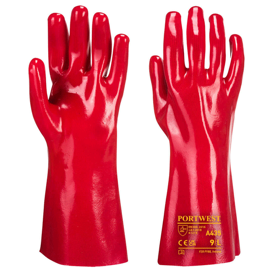 Portwest A435 Grip 12 PVC Gauntlet 35cm - Premium GLOVES from Portwest - Just £2.02! Shop now at Workwear Nation Ltd