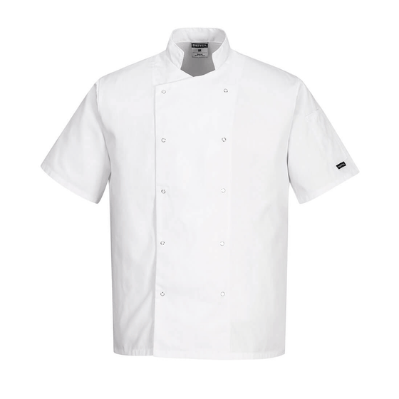 Portwest C733 Cumbria Short Sleeve Chefs Jacket - Premium JACKETS & COATS from Portwest - Just £13.95! Shop now at Workwear Nation Ltd