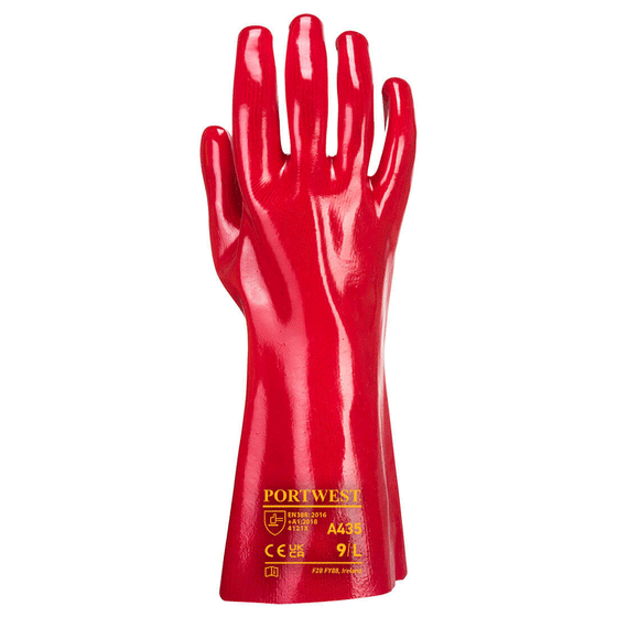 Portwest A435 Grip 12 PVC Gauntlet 35cm Gloves