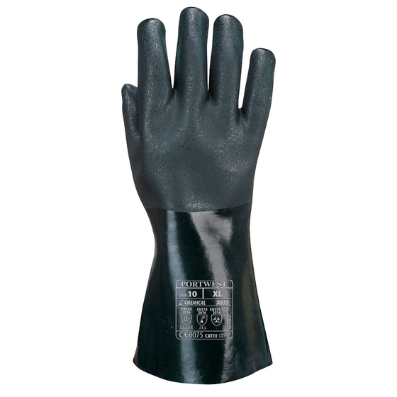 Portwest A835 Double Dipped PVC Gauntlet Glove 35cm - Premium GLOVES from Portwest - Just £3.16! Shop now at Workwear Nation Ltd