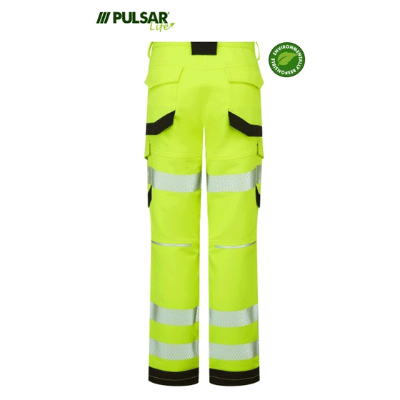 Pulsar Life LFE921 GRS Hi-Vis Stretch Combat Kneepad Trouser - Premium HI-VIS TROUSERS from Pulsar - Just £101.03! Shop now at Workwear Nation Ltd