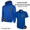 Uneek Hoodie & Polo Bundle Inc Logo - 4 Items