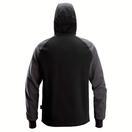 Snickers 2842 Two Tone Half Zip Hoodie Black / Steel Grey / XL
