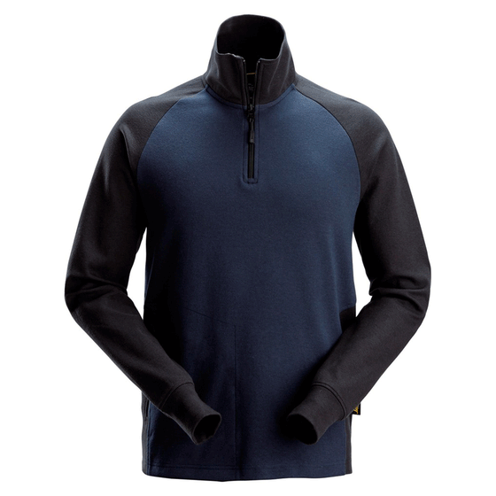 Snickers 2841 Two Tone Half Zip Sweatshirt Navy / Black / 2XL