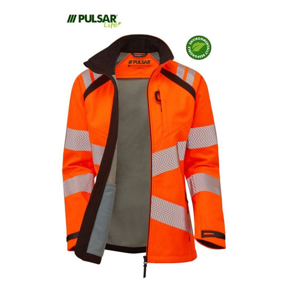 PULSAR® LIFE LFE966 GRS Women's Waterproof Hi-Vis Softshell Jacket Orange - Premium HI-VIS JACKETS & COATS from Pulsar - Just £105.24! Shop now at Workwear Nation Ltd